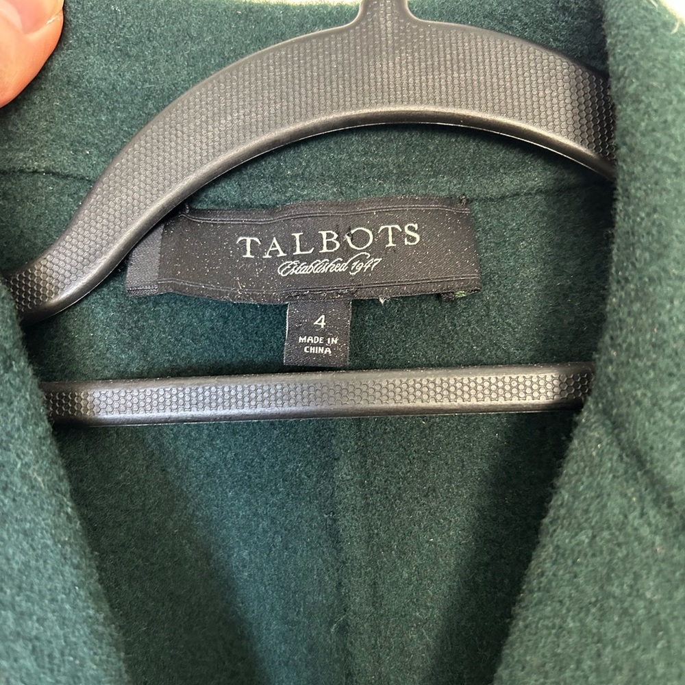 Talbots Wool Blend‎ Blazer Jacket Size 4 Green - Picture 2 of 7